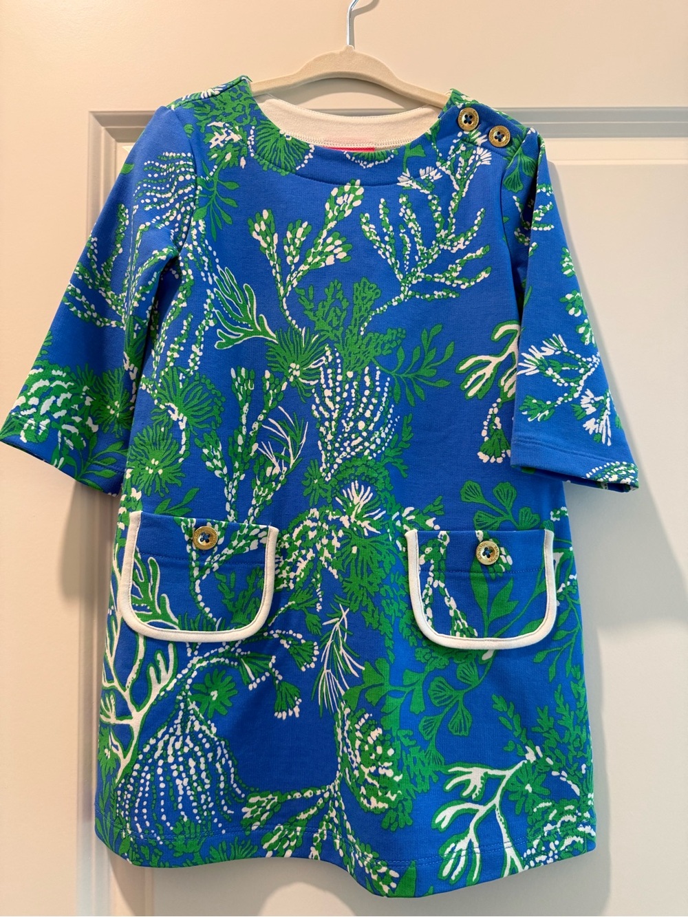 NWT Girls Lilly Pulitzer Blue/Green Shift Dress